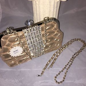 🤑Holidays/ weddings Gold and Crystal Evening bag